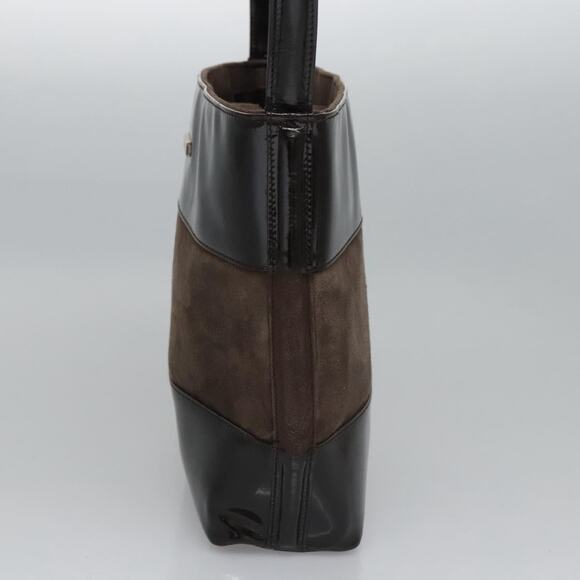 GUCCI Shoulder Bag Suede Leather Brown Dark Silver 000 1013 000 1013 - Picture 4 of 13